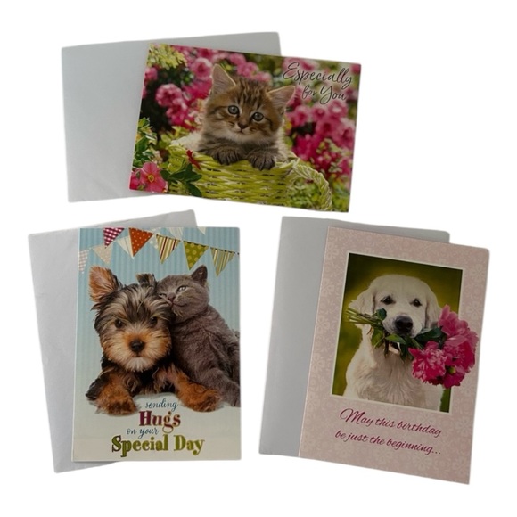 🆓 - Dogs and Cats Themed Birthday Card Set - Free With Purchase - Picture 2 of 9